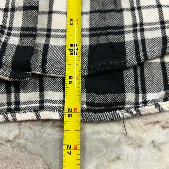 Dip Black + White Women's Button Down Flannel Large - Picture 4 of 4